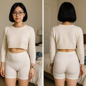 Barely There Thigh Shaper Shorts M White Style 4247 Ultra Firm Control Shapewear